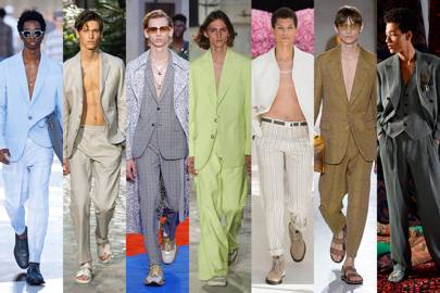 3. Suits worn with bare chests (it”s a thing)