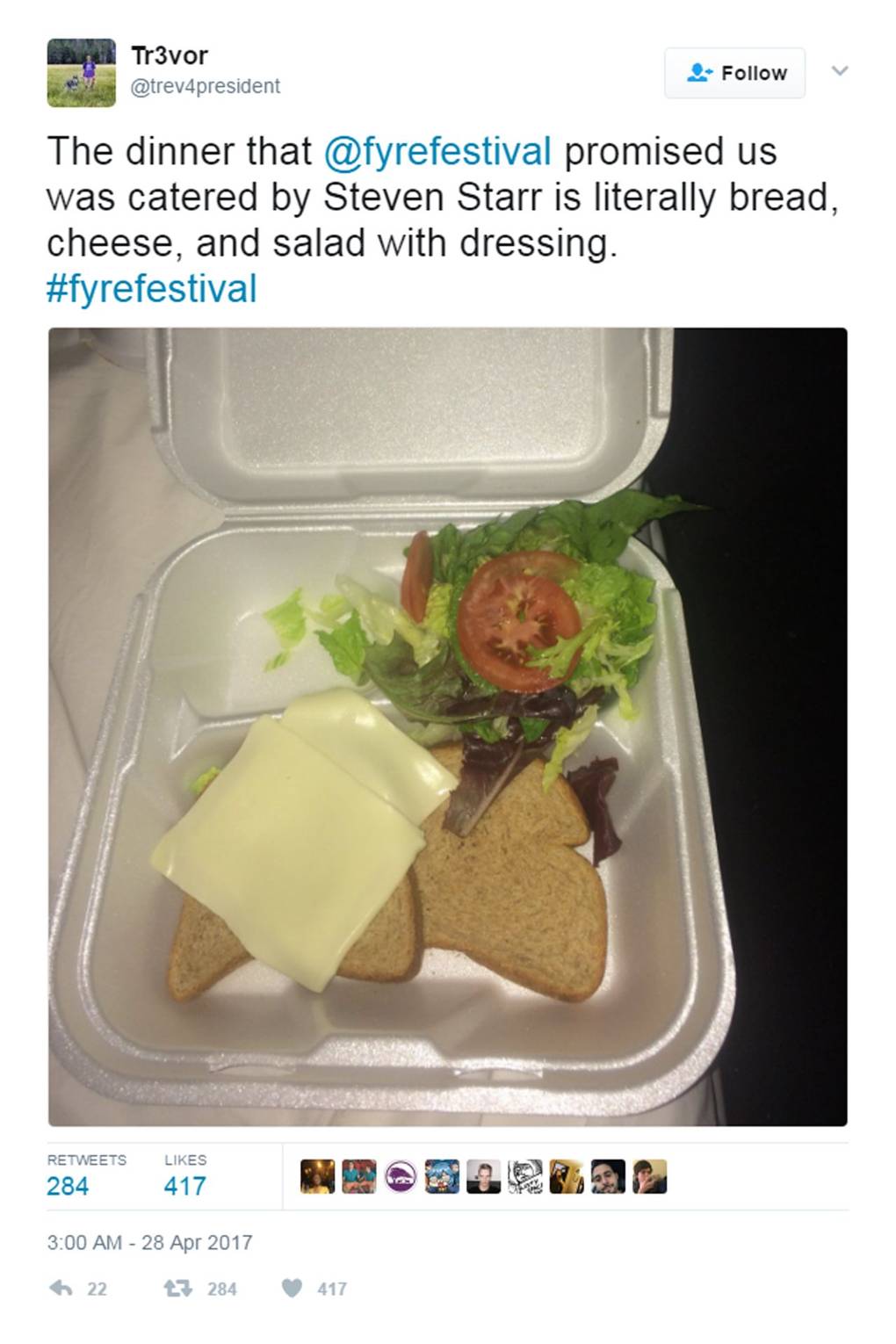 Image result for fyre festival food