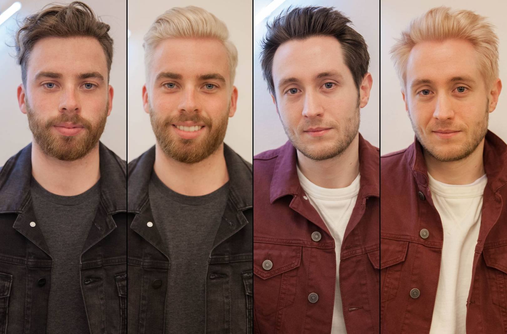Перекрашенные волосы мужские до и после